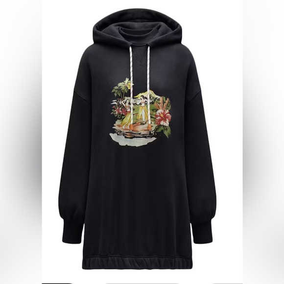 Moncler Tops - MONCLER X PALM ANGELS Collab Ladies Tropical Long Hoodie size Medium Oversized